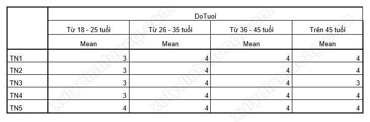 Chạy bảng kết hợp Custom Table trên SPSS