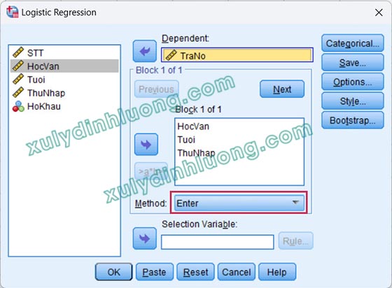 Phân tích hồi quy nhị phân Binary Logistic trên SPSS