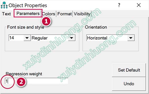 Biểu diễn biến trong mô hình trên diagram AMOS