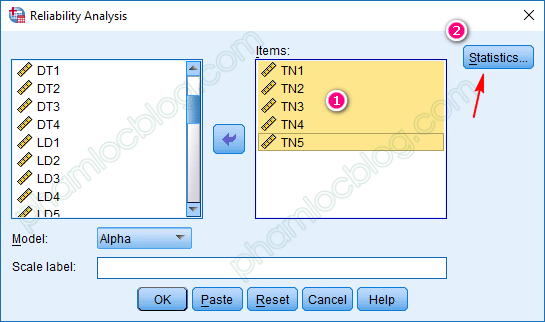 Hướng dẫn loại biến khi phân tích Cronbach’s Alpha (SPSS)