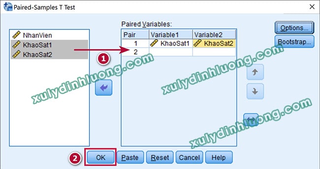 Kiểm định Paired-Sample T Test trên SPSS