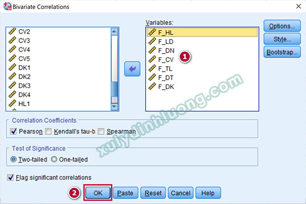 Phân tích tương quan Pearson bằng SPSS