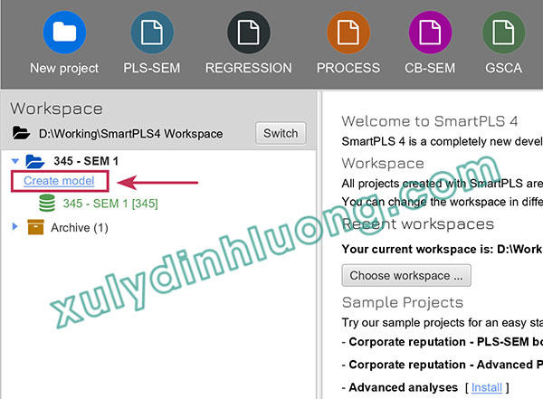 Vẽ mô hình, xuất/nhập dự án trong SMARTPLS 4