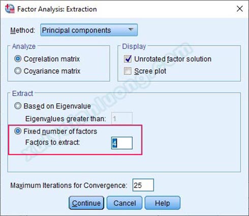 Tiêu chuẩn Eigenvalue > 1 và cố định số nhân tố trong EFA